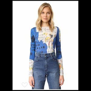 Rare Alice & Olivia x Basquiat Crop Top -  Ascent Print Size L - NWT